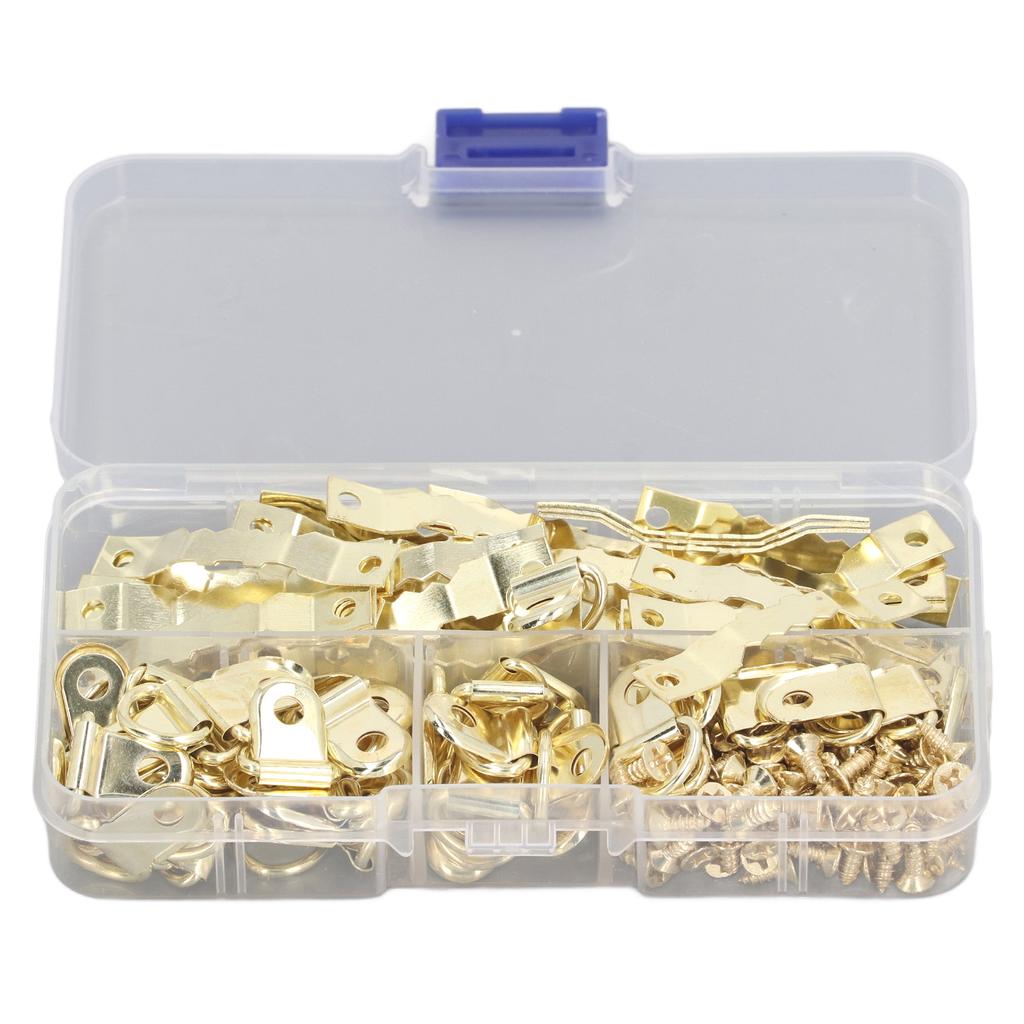 251 Pcs D Ring Picture Frame Hangers Firm Stable Photo Hanging Hardware Set with Serrated Hooks for Picture Frame