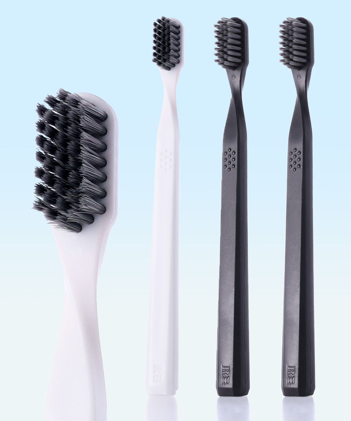 Premium Dental Toothbrush Fine Bristles 4-Pack Set 4 white ones