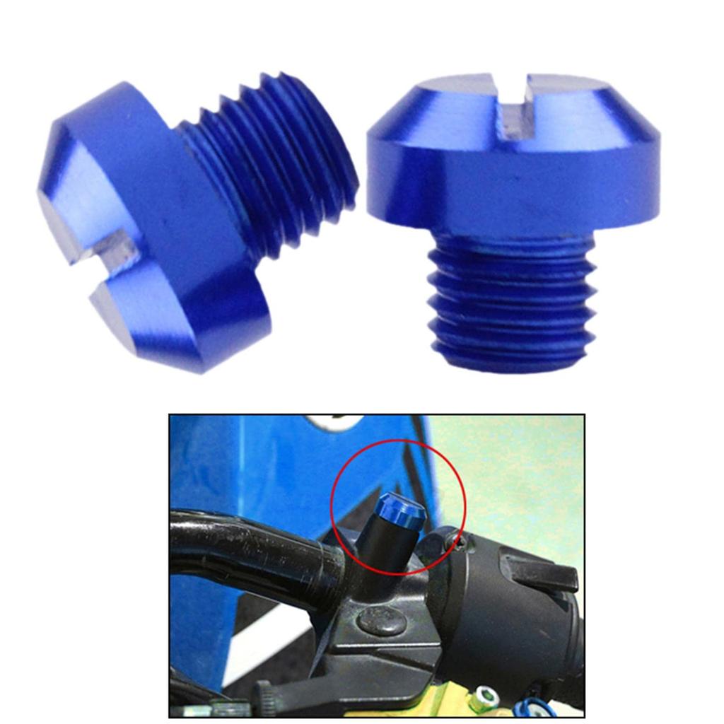 2pcs M10x1.25 Rearview Mirror Screw Hole Plug Screw Bolt Blue Positive, 10mm