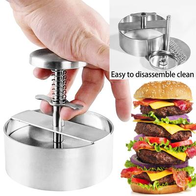 Hamburger Presi Hamburger Köfte Yapıcı 304 Paslanmaz Çelik Yapışmaz Burger Presi Et Köfteleri ve İnce Burgerler Yapmak İçin
