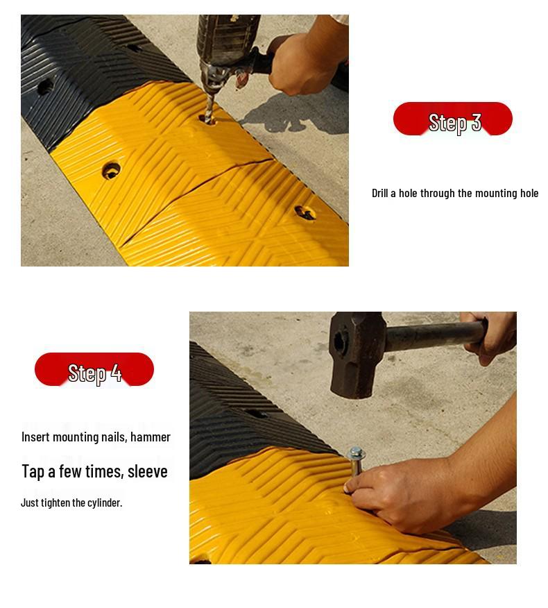 Rubber Speed Bump: Door, Road, Groove, Ramp Mat - Parking Wheel Stopper with Shock Absorption.