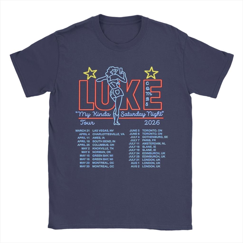 Unisexs Luke Combs My Kinda Saturday Night Tour T Shirts Cotton Tops Summer Funny ShortSleeve T Shirt O Neck Fashion Print Tshirt