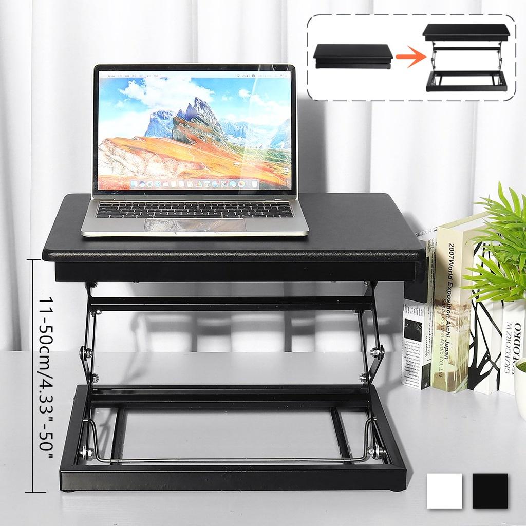 Black/White Height Adjustable Standing Desk Desktop Riser Laptop Workstation Stand Up Desk