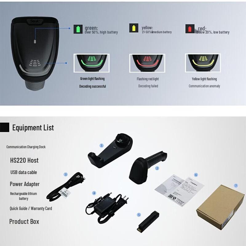 Seuic HS220DP Industrial Wireless Barcode Scanner