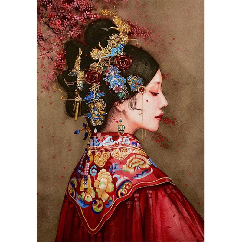 5D Diy Diamond Painting Flowers Woman Wings Cross Stitch Kits Full Round Drill Embroidery Mosaic Art Picture Of Bedroom Decor