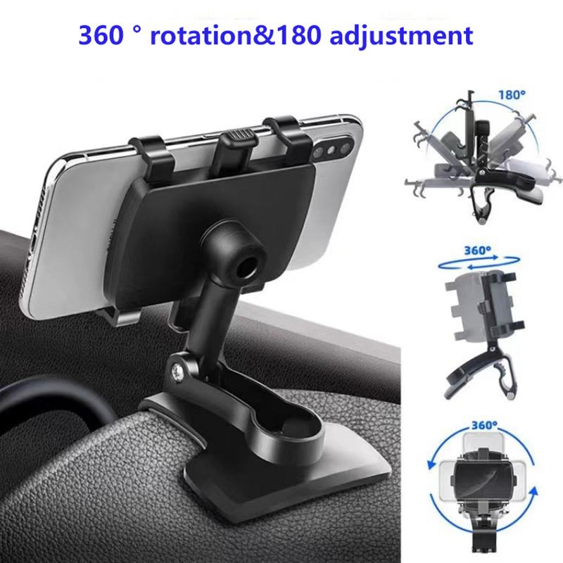 Car Mobile Phone Holder Multi-Function Rotating Instrument Panel Rearview Mirror Navigation Holder Gps Widely Compatible