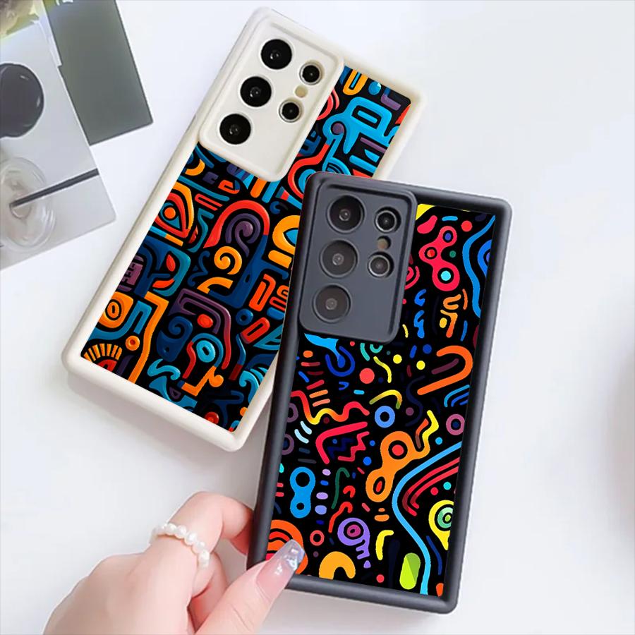 Phone Cover Case for Samsung Galaxy S26 Ultra S25 Edge S25 S24Ultra S23 FE S22 S20FE S24 Plus S21 Colorful Pattern