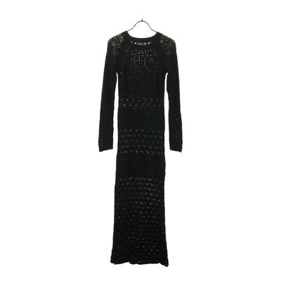 AMERI DESVESTIDO Manga comprida Tricô de algodão Vestido longo M preto corrida Mulher Usado