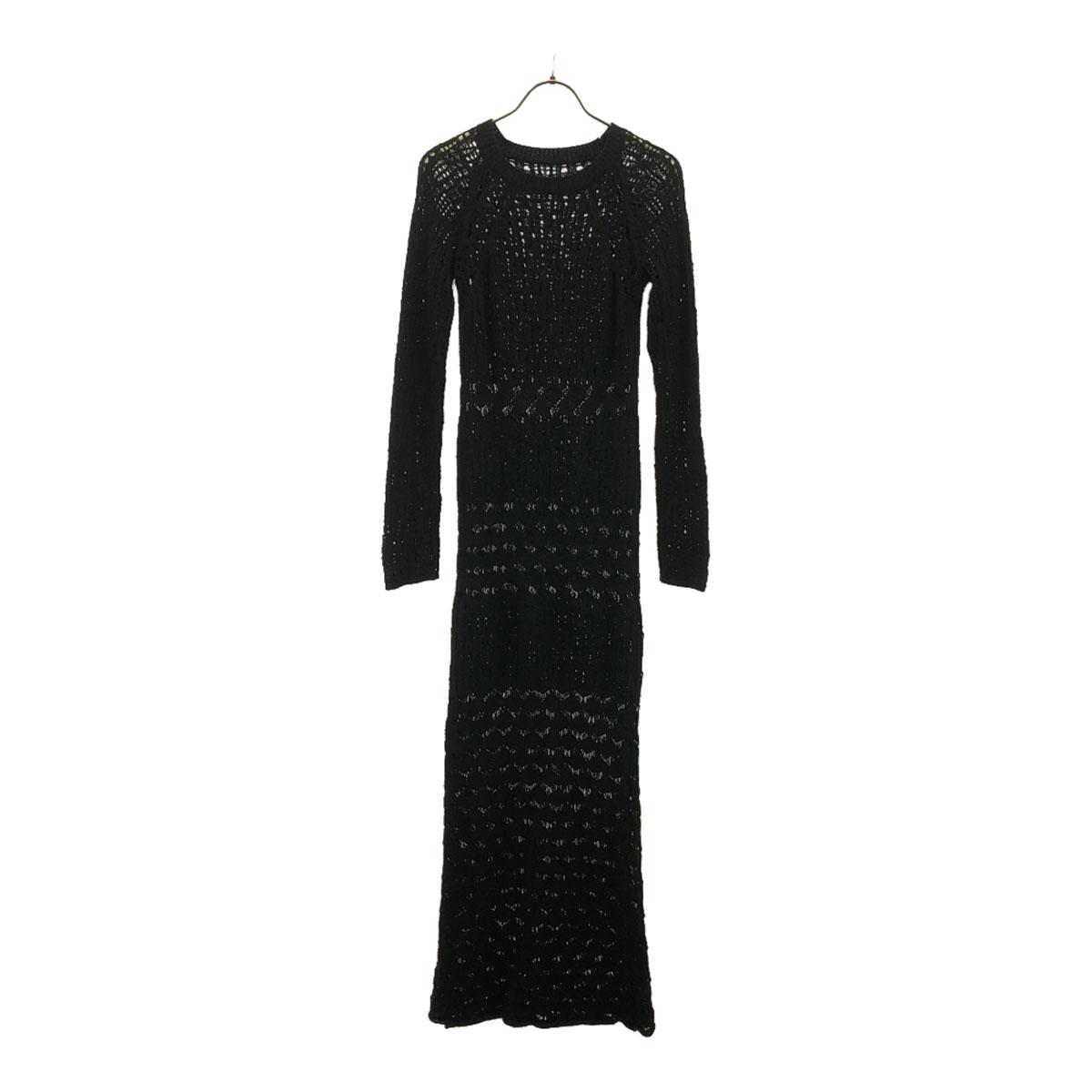 

AMERI UNDRESSED Long sleeve Cotton knit Long dress M black race Women Used