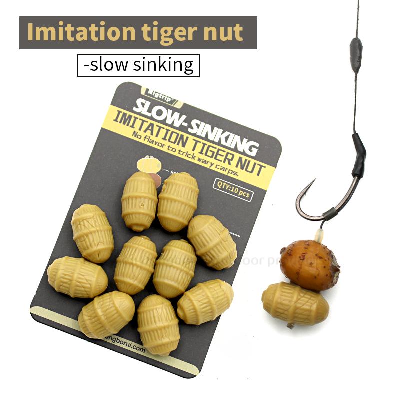 10pcs Carp Fishing Bait Imitation Tiger Nut Slow Sinking Pop Up Boilie For Carp Rig Chod Zig Rig Terminal Tackle Accessories
