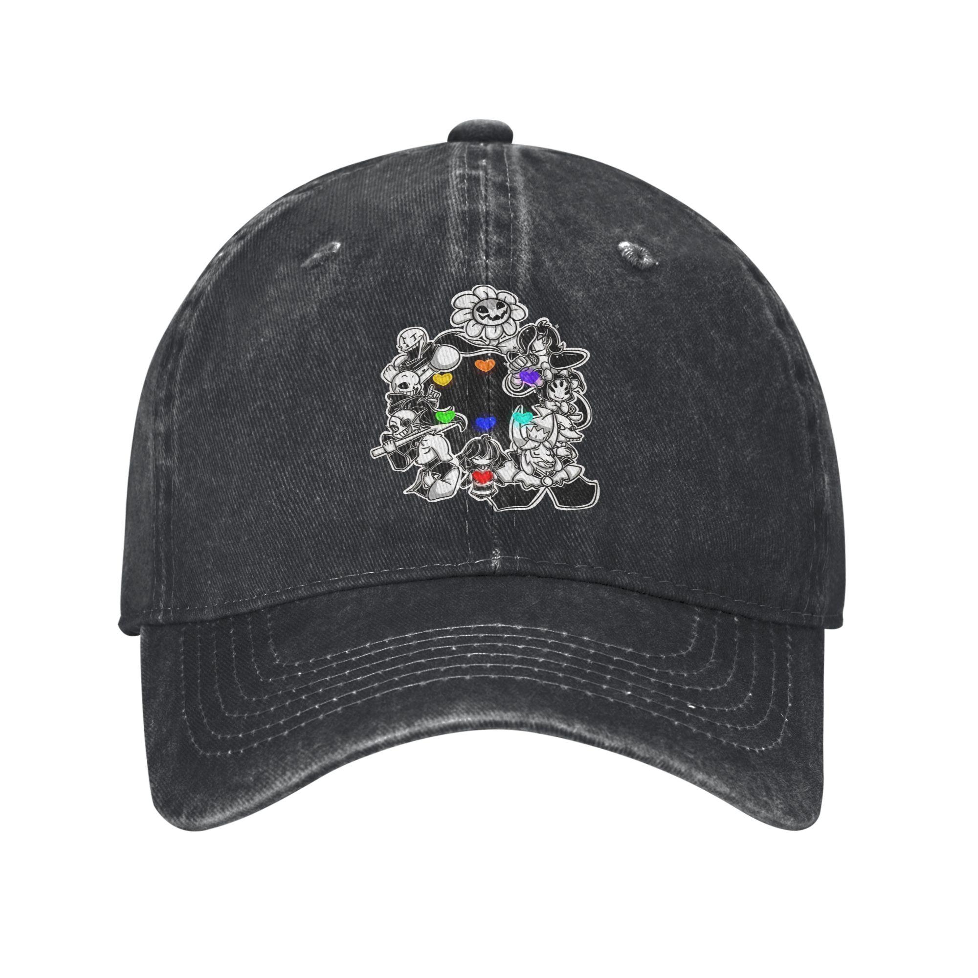 

Undertales Washed Baseball Cap y2k Funny Sun Trucker Hat Summer Women Men Running Hippie Snapback Cap One Size чёрный