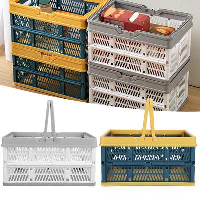 Foldable Storage Basket With Handles PP Multifunctional Clothes Laundry Organizer Large Capacity Basket for Picnic Camping