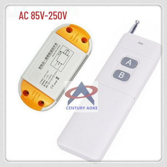220V High-Power Single-Channel Lighting Controller with 2-Button Remote, Interlock A/B Function Wireless Remote Switch
