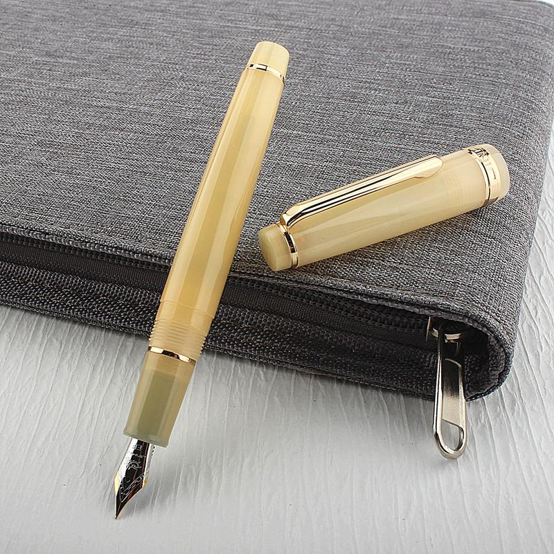 JinHao 82 Fountain Pen Transparent Fluorescent Blue Ink Pen EF F M Nib Business Stationery Office School Supplies Pens