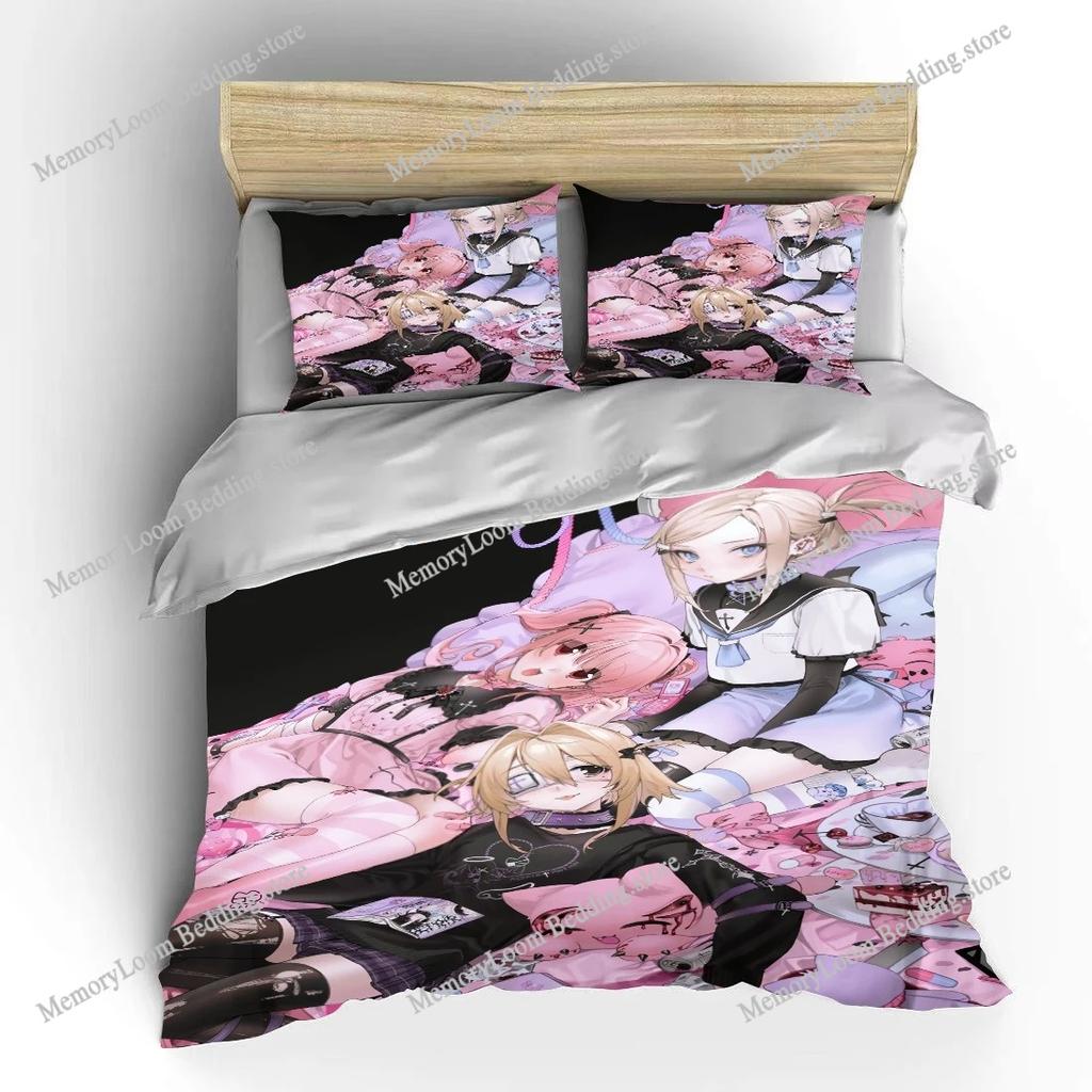 Japanese Anime Moe Soft Bedding Set Single-Twin-Full-Queen-King Size Adult Kid Bedroom Breathable Duvet Cover Bed Sheet Set