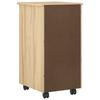 Mobile Storage Cabinet in Brown 34 x 39 x 65.5 cm Solid Pine Wood