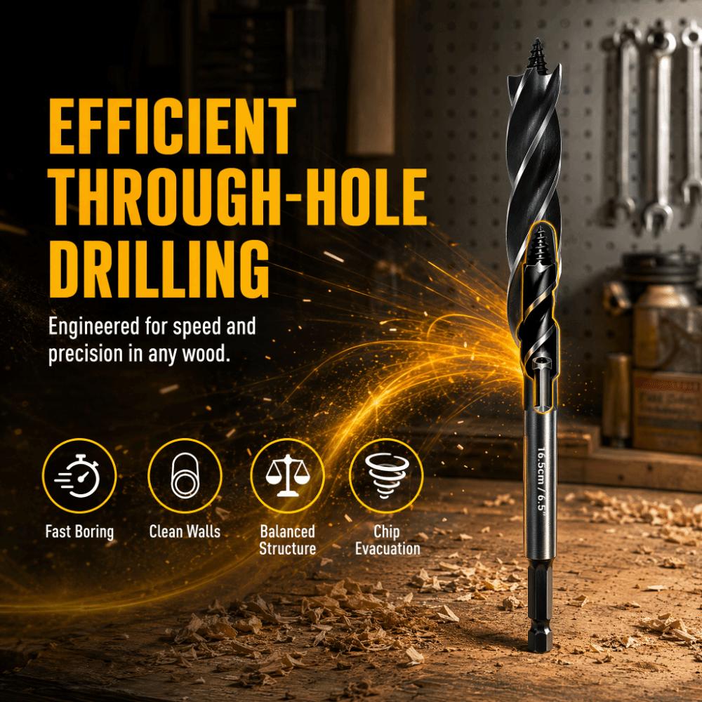 1pcs /2pcs High Carbon Steel Auger Drill Bit Four-Edge Woodworking Drill Bit  For Carpenter