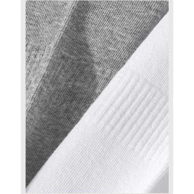 Men's Summer Pure Cotton Anti-odor and Sweat-absorbing Summer Short Socks, Black and White Sports Cotton Socks