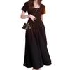 French Hepburn style dress women's 2026 summer temperament thin skirt high-end waist black a-word long dress