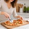 Zinc Alloy Pizza Cutter Wheel with Stainless Steel Blade Ergonomic Handle Baking Tool for Cutting Pizza and Pastry At Home Kitchen Use