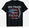 Vintage 250 Years 1776-2026 Flag USA Fighter Jets 4th July T-Shirt
