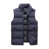 Yousheng Men Waistcoat Stand Collar Sleeveless Zipper Closure Vest Coat with Pockets Solid Color Thickened Quilted Vest Jacket