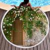 Flowers On The Wall Round Beach Blanket,Polyester Sand Resistant Beach Towel,Absorbent Quick Dry Pool Towel Portable Picnic Mat