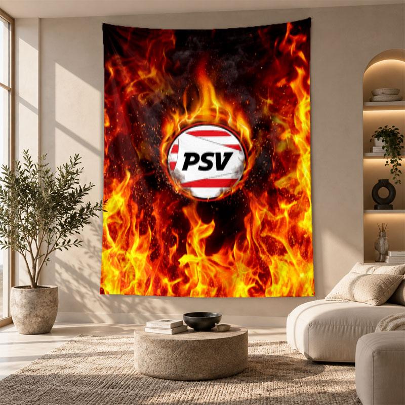 Decorative Tapestry,PSV Eindhoven FC Printed Wall Art, Lightweight Wall Hanging For Bedroom Background