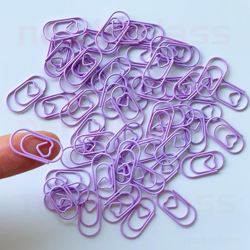 50pcs Mini Love Heart Paper Clips Macaron Color Photo Tickets Holder Binder Clips Notebook Planner Bookmarks Office Supplies