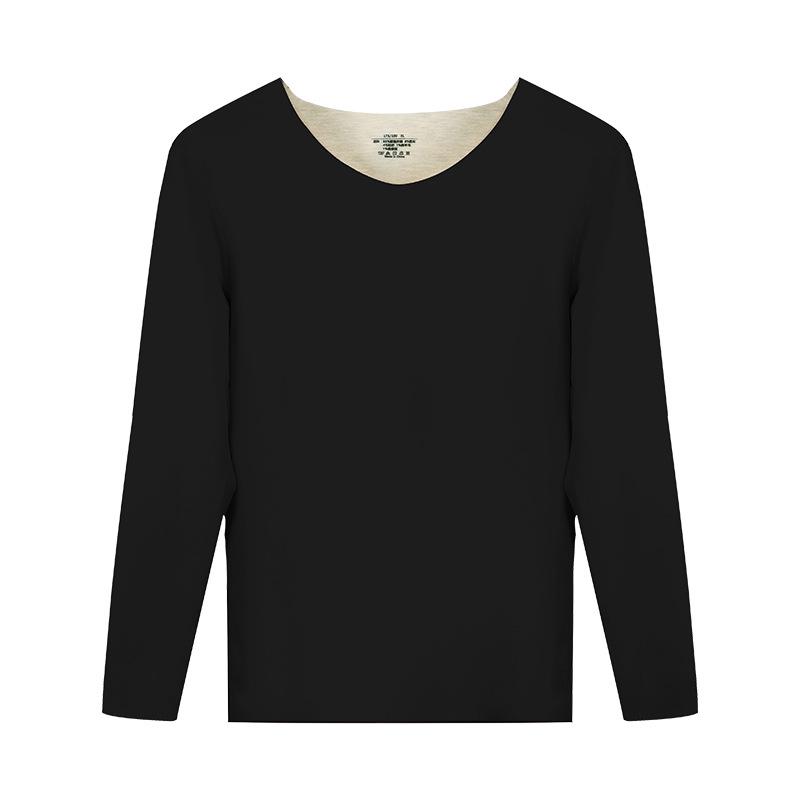 Men's Thermal Underwear Top - Velvet Lined, Thickened Long-Sleeve for Autumn/Winter Cold Protection