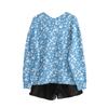 Women's V Neck Top Printing Thickened Plush Cashmere Warm Long Top