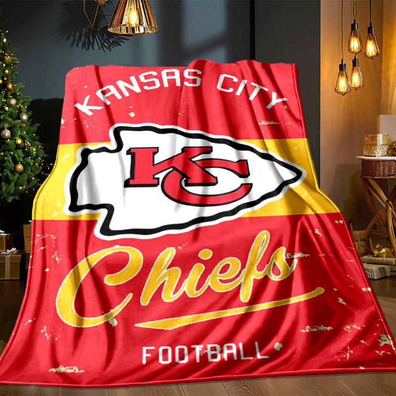 Kansas City Chiefs Pattern Blanket Outdoor Flannel Blanket for Camping, Hiking, Garden Parties, Picnic Essentials,gift for family and friends