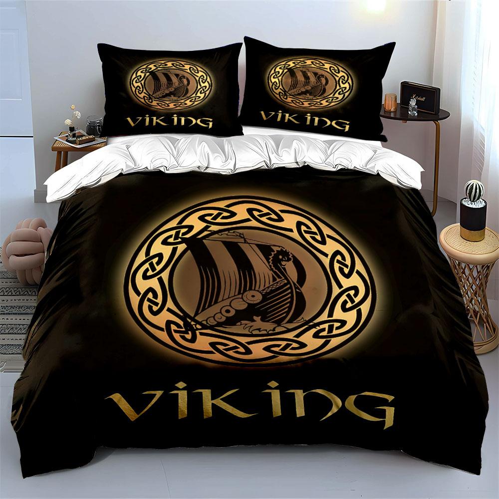 Viking Ship Pattern Bedding Set Bedding Duvet Cover Set Duvet Cover Pillowcases (1 * Duvet Cover 2 * Pillowcases, without duvet insert)