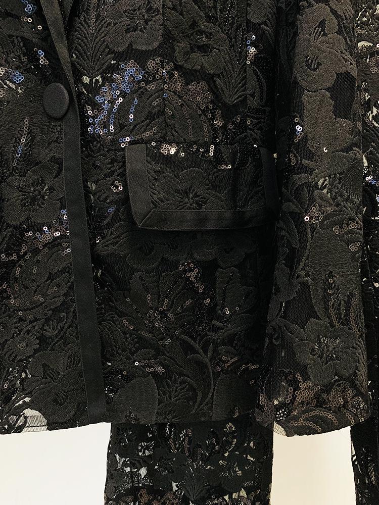 Completo e Pantaloni in Rete Ricamata con Paillettes di Alta Gamma - Collezione Primavera Inizio 2026