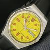 5 AUTOMATIC VINTAGE JAPAN 6319A MENS YELLOW COLOR DIAL WATCH A702704-1 R210-a702704