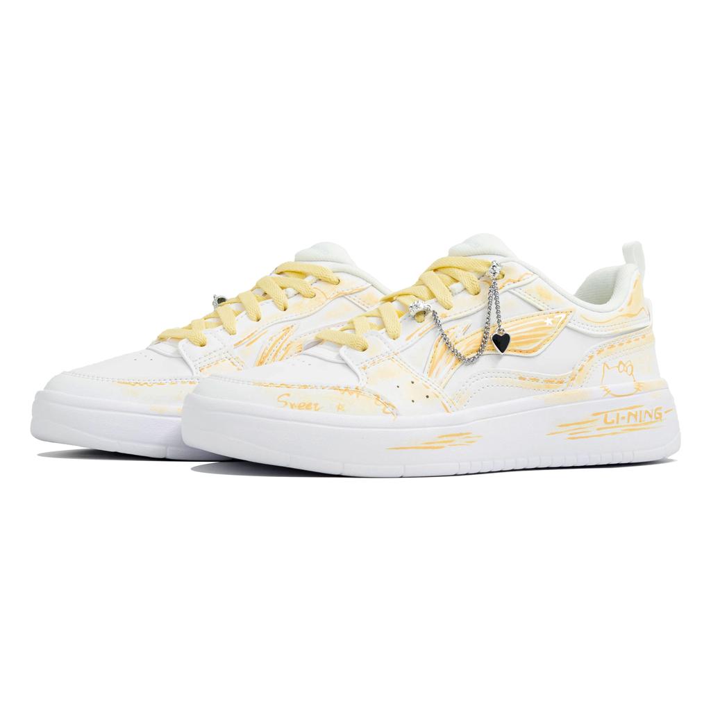 Li Ning Sycee Wan Hua Nong, Kitten Sweetheart, Shopping Bag Abrasion Resistant Slip Resistant Low Top Skateboard Shoes AGCT340-5(Team113-S-BOX)