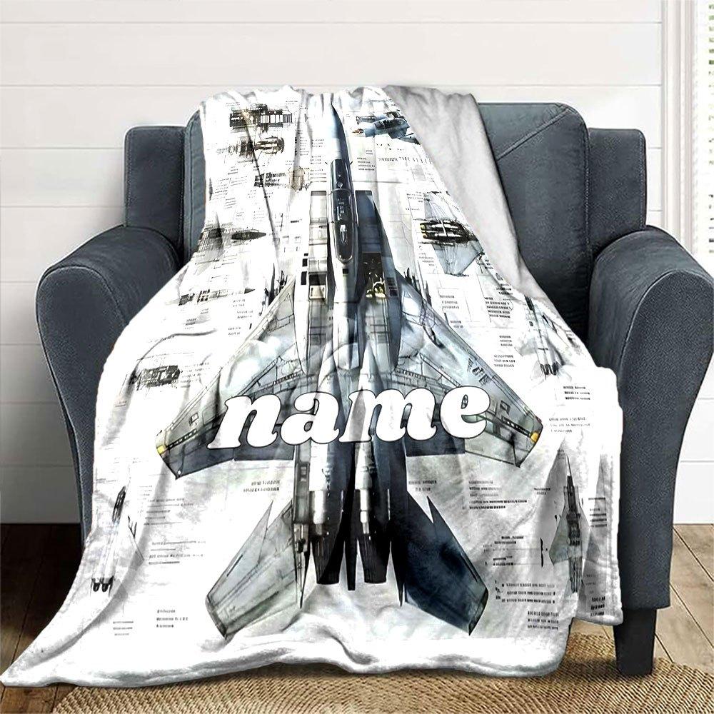 Jet Blueprint Lightweight Customizable Blanket Customize Your Name Soft Cozy For Sofa Couch Office Bed Picnics Ideal For All Seasons Cozy Home Lovers