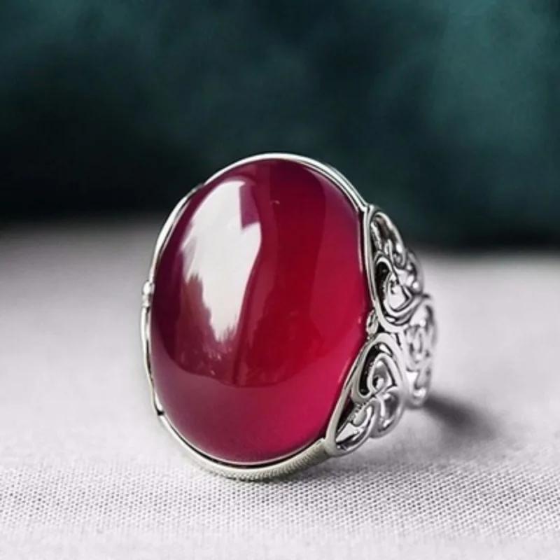 

Винтажное кольцо с красным кристаллом циркония для женщин, девушек, новая мода, медного цвета, геометрические металлические кольца, свадебные украшения для вечеринки, подарки Adjustable