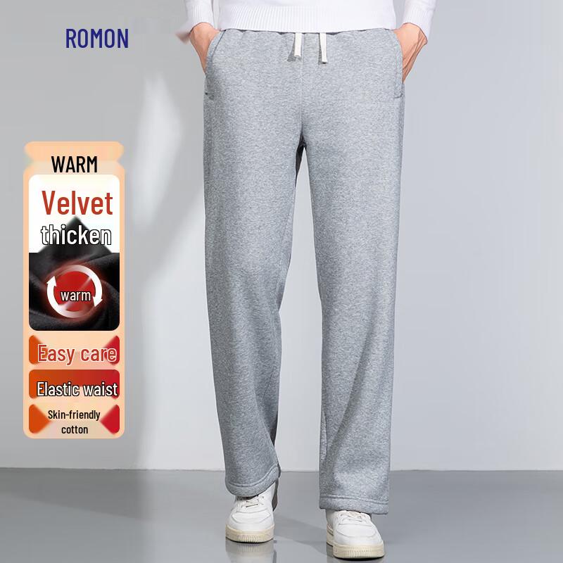 

Romons Men s Fleece-Lined Warm Straight Casual & Sports Pants 3XL