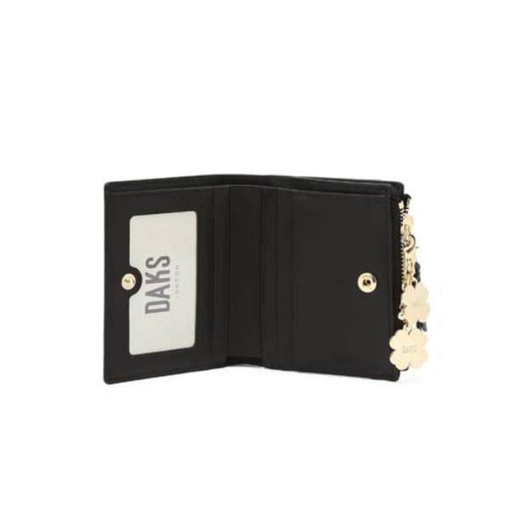 Daks Men S Black Dd Logo Leather Slim Wallet Dcwa6f635bk