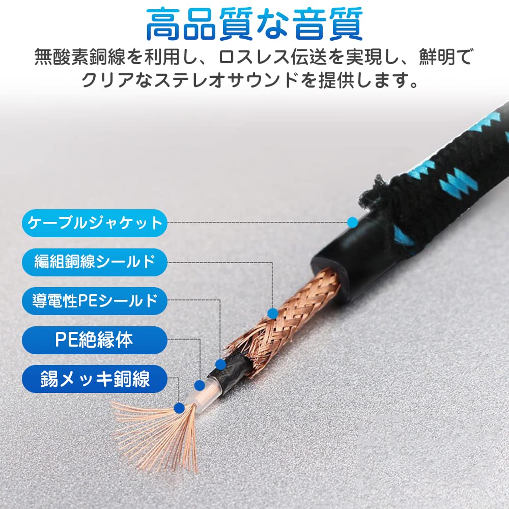 Guitar Shield Cable, SL Type, 1m3m5m Length, 6.35mm S-L Type Plug, GuitarBass Shielded Cable, 6.5mm, Heavy-Duty Nylon Braided, Break-Resistant,