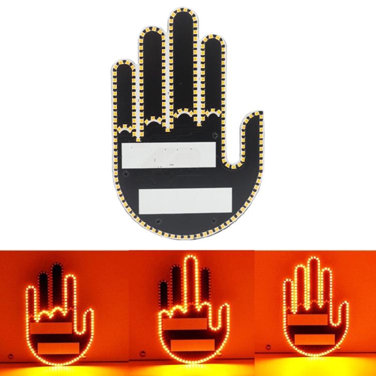 Car Back Window Sign Fun Gesture Finger Light with Remote Hand Gesture Light for Car Road Rage LED Sign Car Accessories