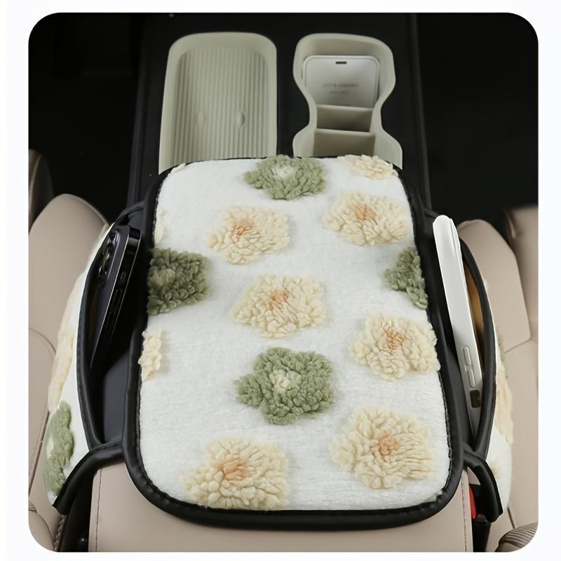 Cute Warm Plush Car Armrest Box Cover - Center Console Arm Cushion Automobile Interior Decoration Pads