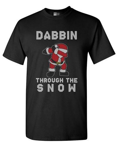Dabbin Dab Santa Through The Snow Ugly Christmas Funny Adult DT T-Shirt Tee Unisex T-Shirt L