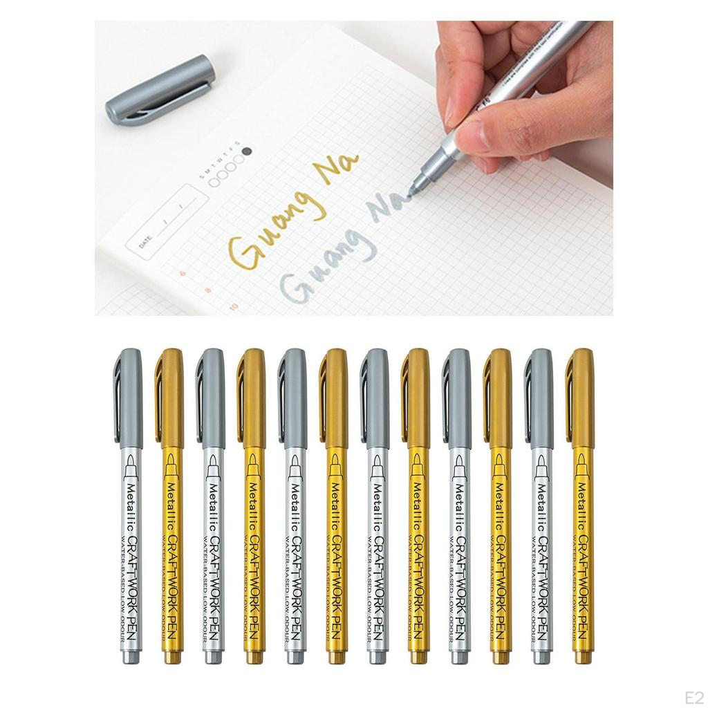 12Pcs Paint Pens Set and Permanent Markers for Rock Painting Fabric Paper Leather Canvas Glass