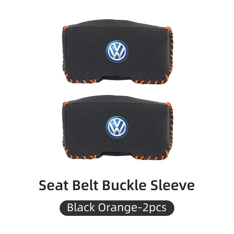Car Suede Safety Belt Buckle Protector Cover Interior Accessories For VW Scirocco Jetta Beetle Passat Polo Tiguan Sharan Touran H22