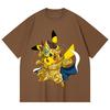 230 Gsm 100% Cotton Pokemon V25 Pikachu Leo Print Unisex Heavy Cotton T Shirt