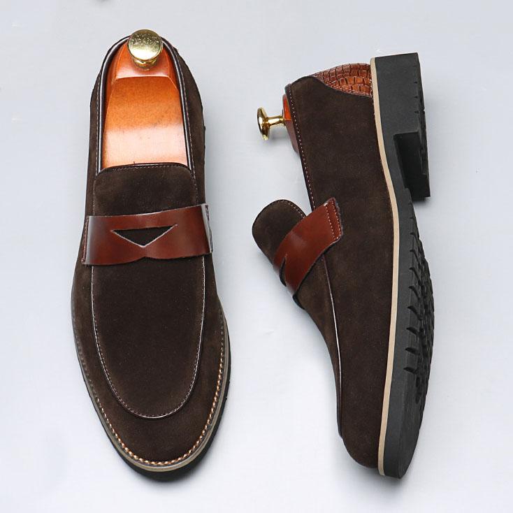 Trend New Men's Pointed Black Brown Patent Leather Casual Shoes Designer Formal Wedding Dress Penny Loafers Homecoming Footwear