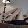 15D Horse Oil Shiny High Waist Pantyhose Women Sexy Close / Open Crotch Tights Plus Size Stretchy Nylon Anti-hook Stockings