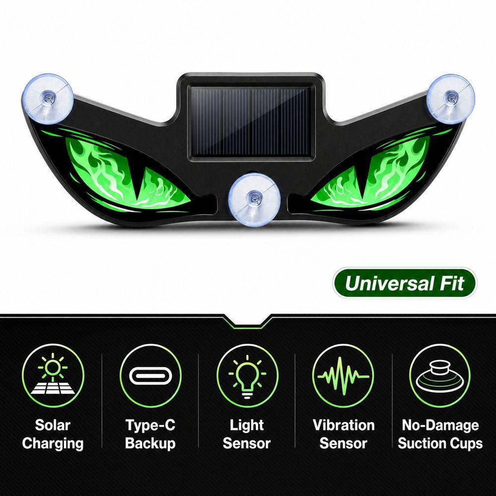 Solar Devil Eyes Car Lights Suction Cup Car Warning Light New Car Atmosphere Light